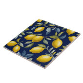 Lemon Pattern on Dark Navy Blue Tegeltje (Zijkant)