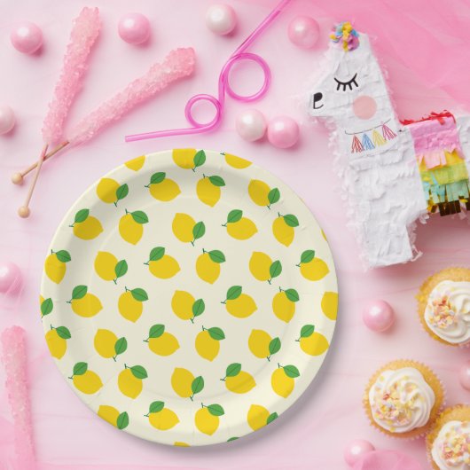 Lemon Pattern Papieren Bordje (Feest)