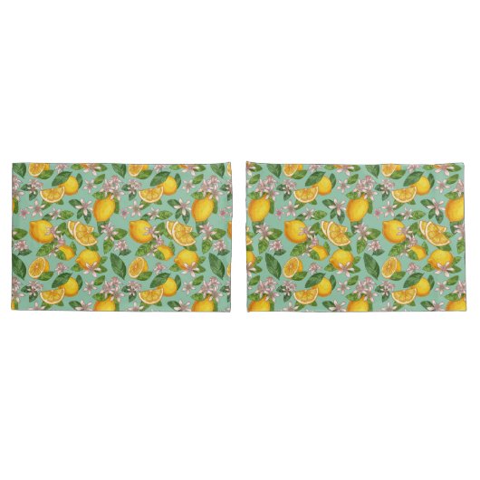 Lemon Pattern Pillow Hoesje Kussensloop (Achterkant-Set)