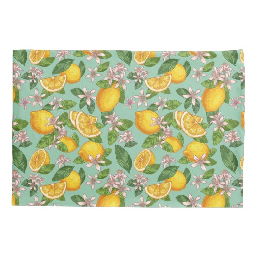 Lemon Pattern Pillow Hoesje Kussensloop (Achterkant-Links)