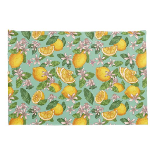 Lemon Pattern Pillow Hoesje Kussensloop (Achterkant-Rechts)