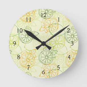 Lemon Pattern Ronde Klok