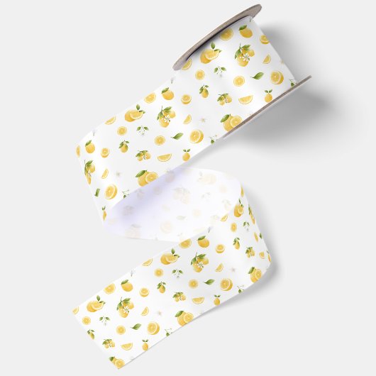Lemon Pattern Satijnen Lint (Achterkant)