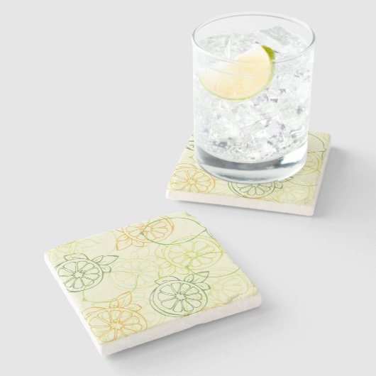 Lemon Pattern Stenen Onderzetter (Zijkant)