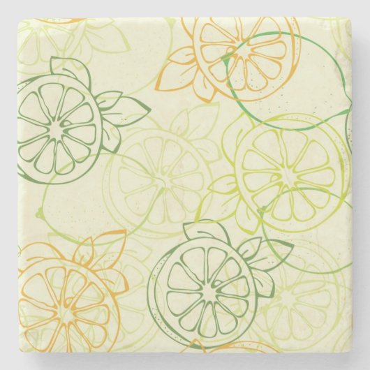 Lemon Pattern Stenen Onderzetter (Voorkant)