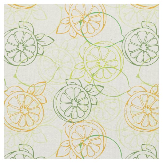 Lemon Pattern Stof (Close Up)