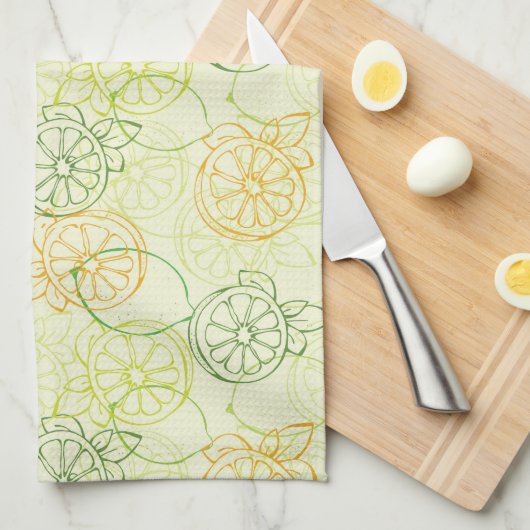 Lemon Pattern Theedoek (Quarter Fold)