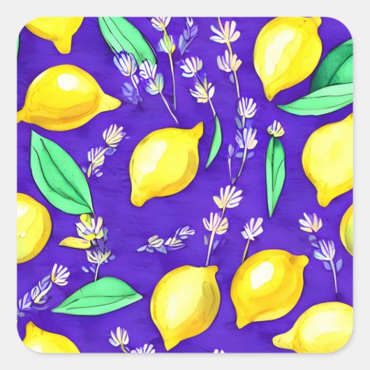 Lemon Pattern Vierkante Sticker (Voorkant)