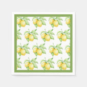 Lemon Pattern Waterverf Simple Green Trim Servet (Voorkant)