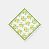 Lemon Pattern Waterverf Simple Green Trim Servet (Hoek)