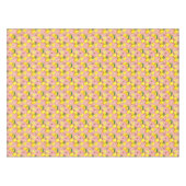 Lemon Pattern White Blossom op roze limonade Tafelkleed (Voorkant (Horizontaal))