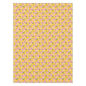 Lemon Pattern White Blossom op roze limonade Tafelkleed (Voorkant)