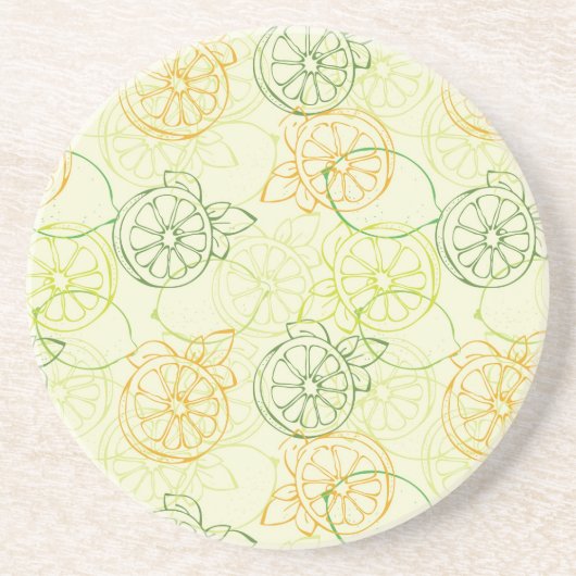 Lemon Pattern Zandsteen Onderzetter (Voorkant)