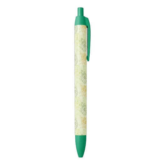 Lemon Pattern Zwarte Inkt Pen (Achterkant (Verticaal))