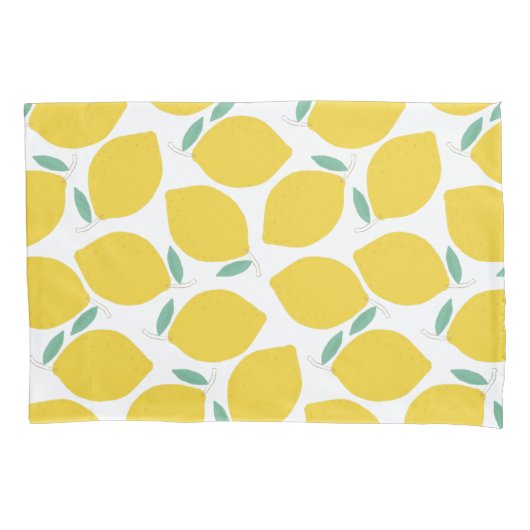 Lemon-Patterned Custom Achtergrond Kleur Kussensloop (Voorkant)