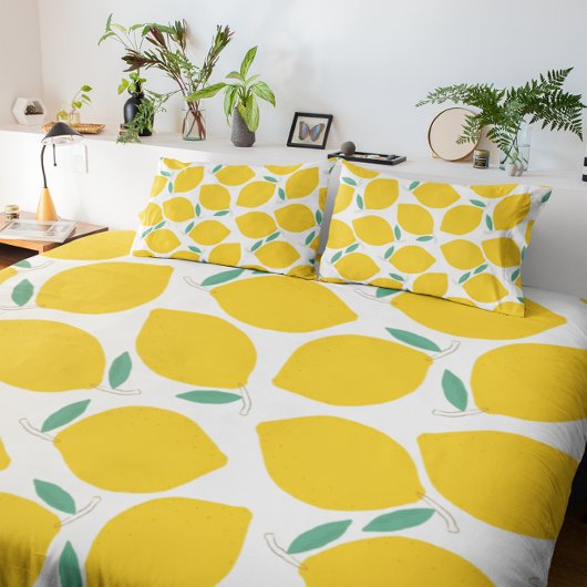 Lemon-Patterned Custom Achtergrond Kleur Kussensloop
