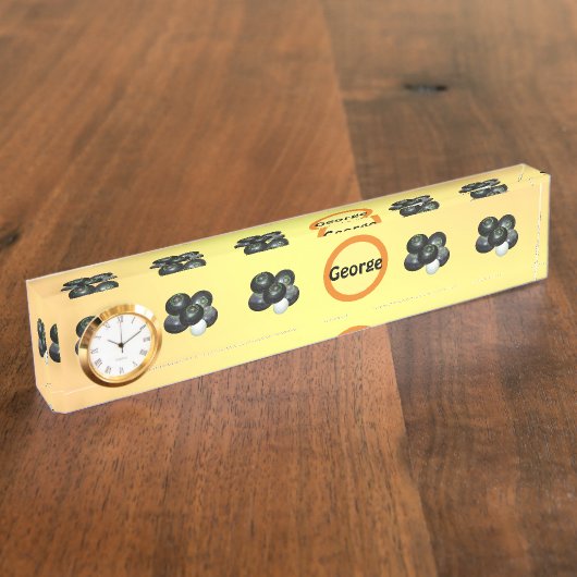 Lemon Peach Lawn Bowls, Desk Name plate Naambordje (Zijkant)