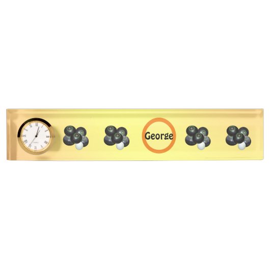 Lemon Peach Lawn Bowls, Desk Name plate Naambordje (Voorkant)
