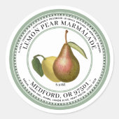 LEMON PEAR Marmalade 1930  Green Ronde Sticker (Voorkant)