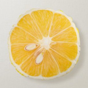 Lemon Photo Print Double Sided Rond Kussen