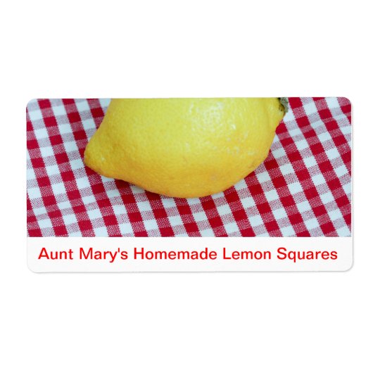 Lemon Picnic met aangepaste tekst Etiket (Voorkant)