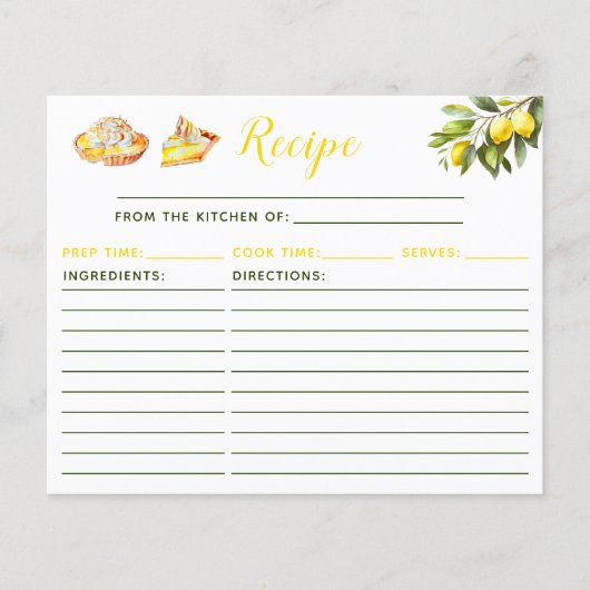 Lemon Pie Recipe (Voorkant)