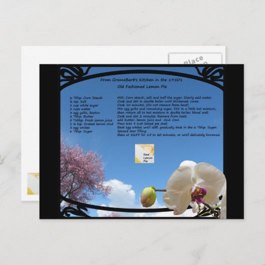 Lemon Pie Recipe Briefkaart (Voorkant / Achterkant)