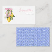 Lemon Pink Bow coquette baby shower informatie Informatiekaartje (Voorkant / Achterkant)