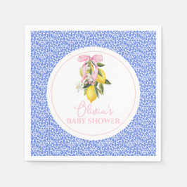 Lemon Pink Bow La Dolce Vita Baby shower Servet