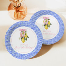 Lemon Pink Bow preppy 1e verjaardag