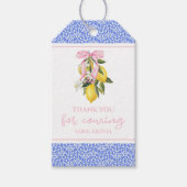 Lemon Pink Bow preppy baby shower Cadeaulabel (Voorkant)