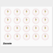 Lemon Pink Bow preppy Coquette baby shower Ronde Sticker (Vel)