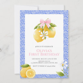 Lemon Pink Bow preppy Coquette verjaardag Kaart