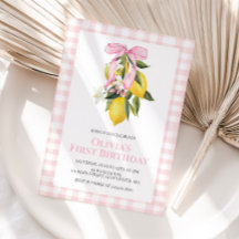 Lemon Pink Bow preppy Coquette verjaardag