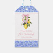 Lemon Pink Bow preppy verjaardag Cadeaulabel (Voorkant)