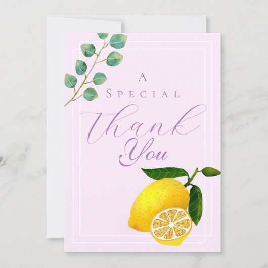 Lemon Pink Dank u Bedankkaart (Voorkant)