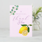 Lemon Pink Dank u Bedankkaart (Staand voorkant)