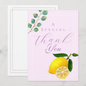 Lemon Pink Dank u Bedankkaart (Voorkant / Achterkant)