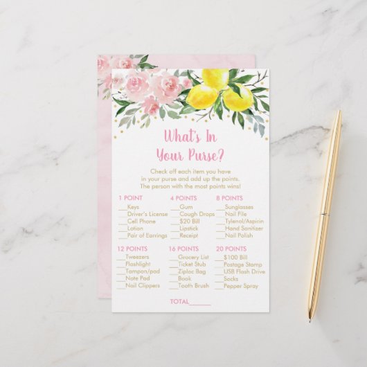 Lemon Pink Gold Floral Wat zit er in je portemonne (Voorkant / Achterkant in situ)