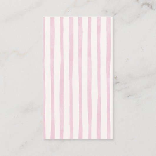Lemon Pink Stripe Wedding Informatiekaartje (Achterkant)