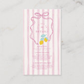 Lemon Pink Stripe Wedding Informatiekaartje (Voorkant)