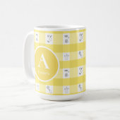 Lemon Plaid Monogram Koffiemok (Voorkant links)