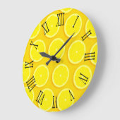 Lemon plak grafische gele roman wandklok (Hoek)