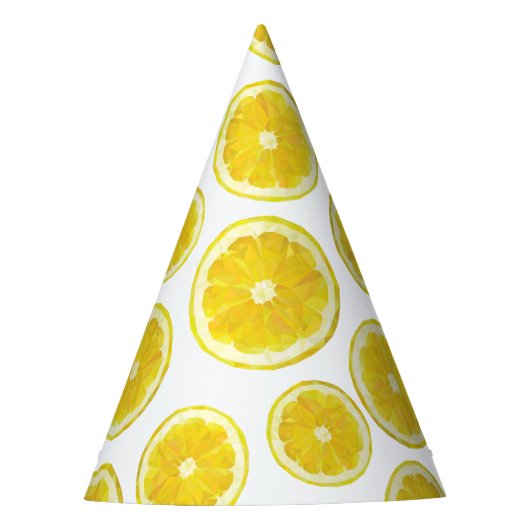 Lemon plak grappig geel, modern design feesthoedjes (Voorkant)