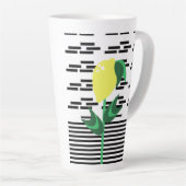 Lemon Plant Black Stripes Latte Mok (Rechterhoek)