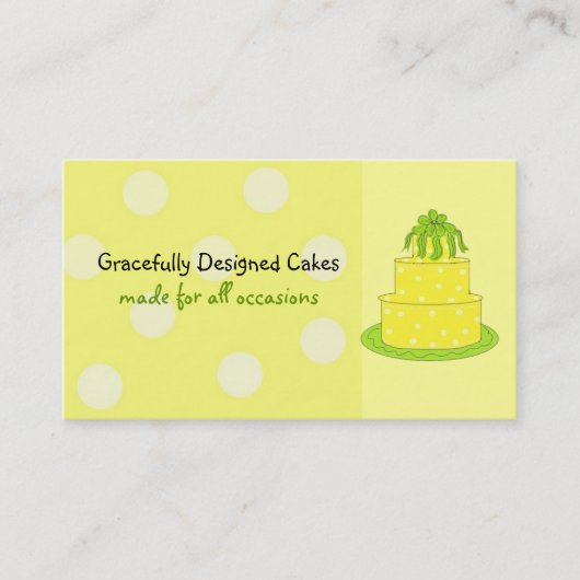 Lemon Polka Dot Cake Visitekaartje (Voorkant)