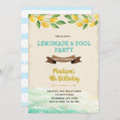 Lemon pool party Uitnodiging (Voorkant / Achterkant)