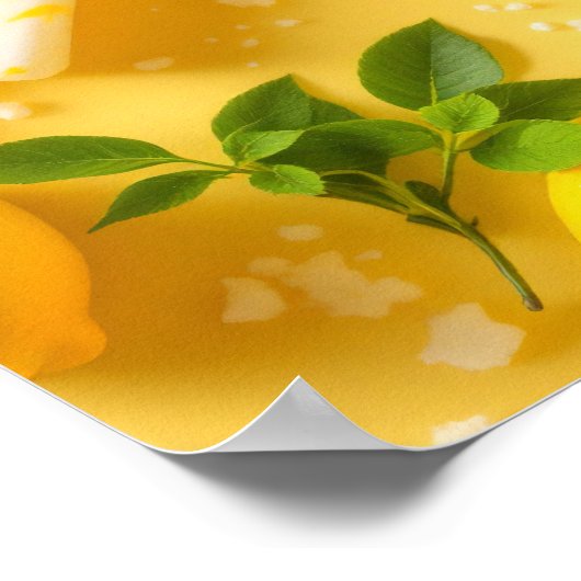 Lemon Popsicle Summer Food Pattern Yellow Poster (Hoek)