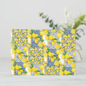 Lemon Portugal Azulejo Mediterranean Santorini Kaart (Staand voorkant)