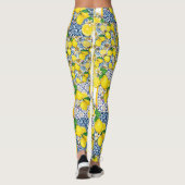 Lemon Portugal Azulejo Mediterranean Santorini Leggings (Achterkant)